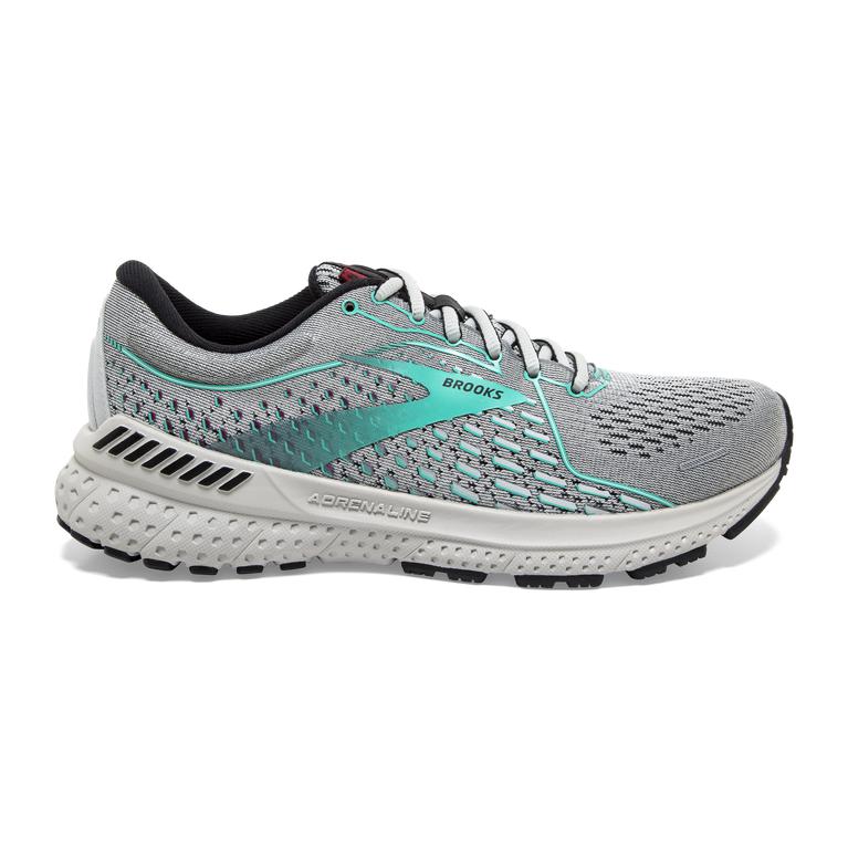 Brooks Adrenaline GTS 21 Road Running Shoes - Women's - Jet Stream/Black/Atlantis/grey (78024-ZNKU)